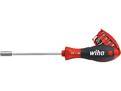Wiha 3809 - Destornillador magnético con 8 bits de 1/4